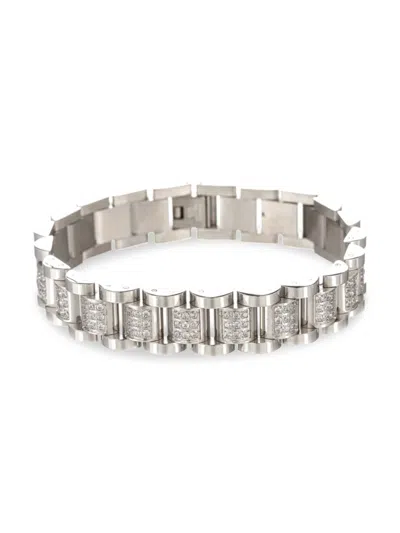 Eye Candy La Men's Premium Collection Colton Gold-plated Titanium & Cubic Zirconia Chain Link Bracelet