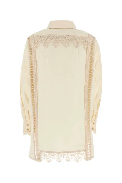 Zimmermann Cream Linen Illuminate Shirt In Neutral