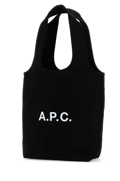 Apc Black Canvas Small Ninon Shopping Bag
