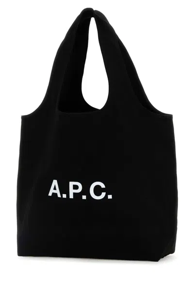Apc A.p.c. Black Canvas Ninon Shopping Bag