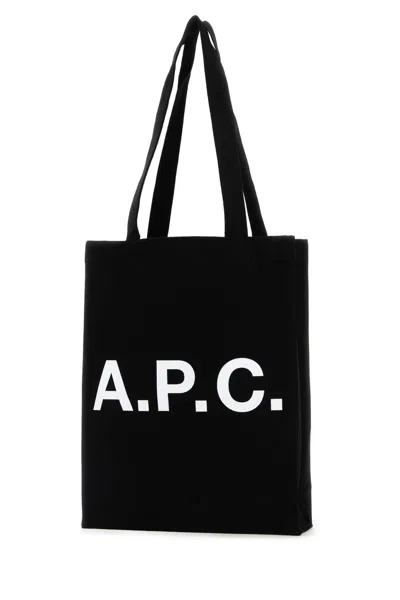 Apc A.p.c. Black Canvas Lou Shopping Bag
