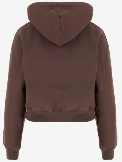 Jacquemus Drawstring Hood Gros-grain Hoodie In Brown