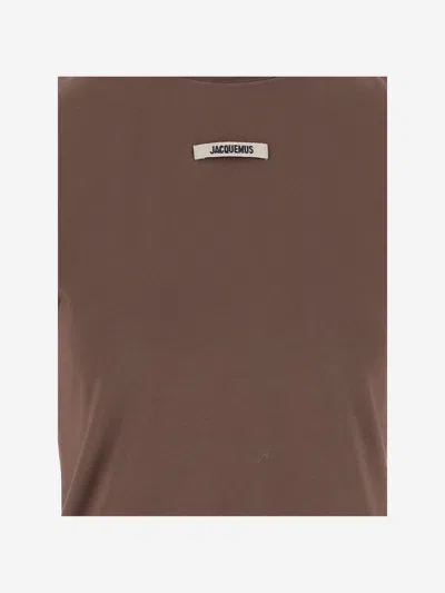 Jacquemus Le T Shirt Grosgrain In Brown