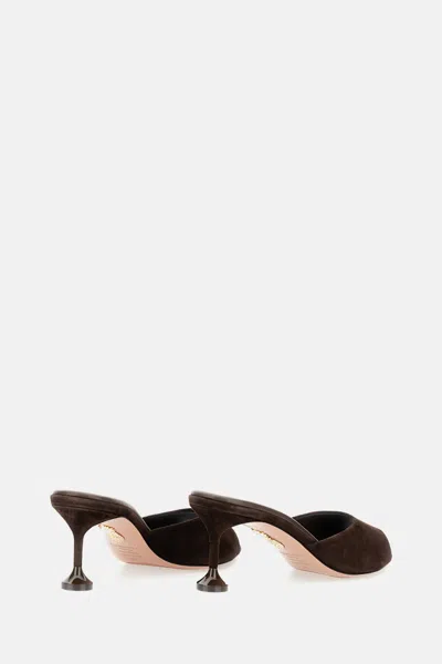 Aquazzura 65mm Bisous Fluted-heel Suede Sandals