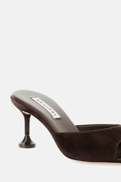 Aquazzura 65mm Bisous Fluted-heel Suede Sandals