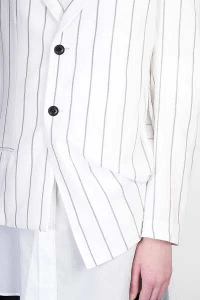 Yohji Yamamoto Blazer In White Wool