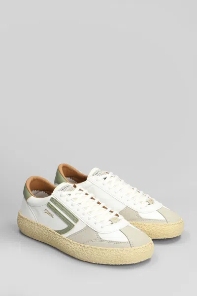 Puraai Olive Spring Sneakers In White Leather