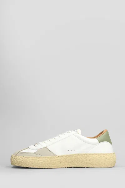 Puraai Olive Spring Sneakers In White Leather