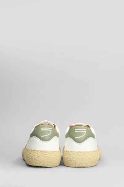 Puraai Olive Spring Sneakers In White Leather