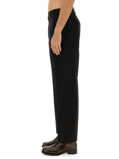 Our Legacy Borrowed Pleated Wool Straight-leg Trousers In Black