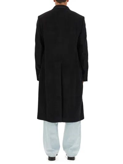 Our Legacy Oversize Double-breasted Coat Notched Lapels In Black