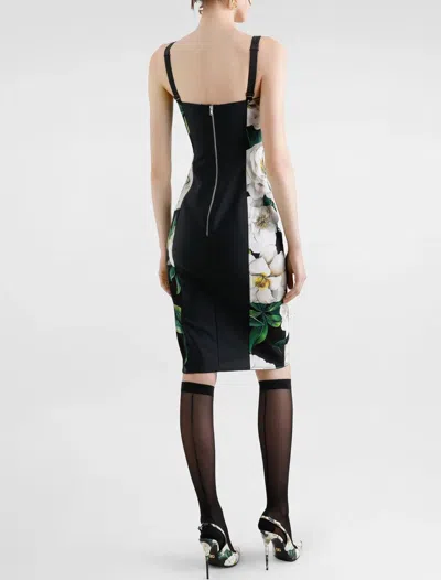 Dolce & Gabbana Black Stretch Marquisette Midi Dress