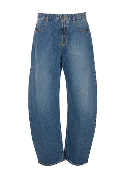 Alaïa Wide Leg Trousers Belt Loops In Blue