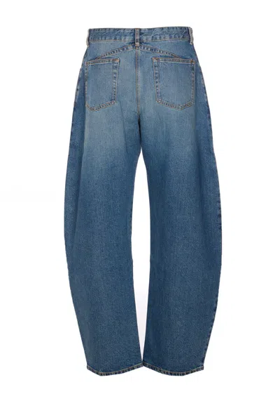 Alaïa Wide Leg Trousers Belt Loops In Blue