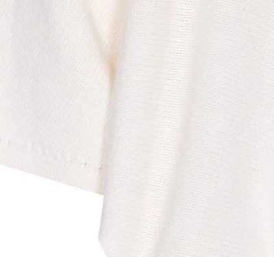 Alaïa Open Back Knit Crewneck Sweater In White