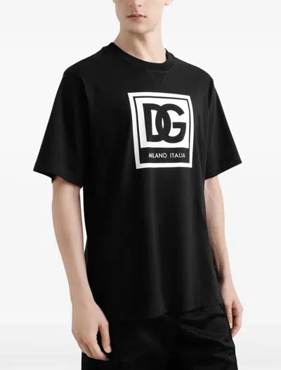 Dolce & Gabbana Logo Print T-shirt In Black