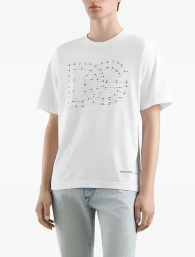 Dolce & Gabbana Men Printed T-shirt In White