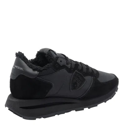 Philippe Model Low Top Sneakers Padded Collar In Black