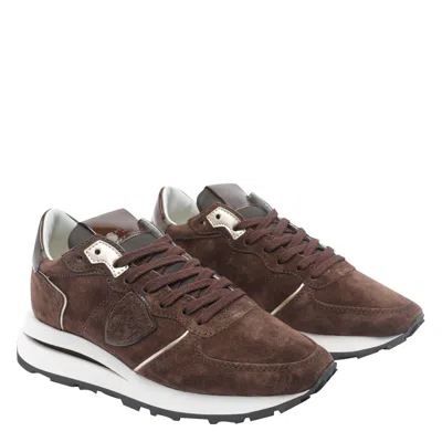 Philippe Model Paris Suede Sneakers With Lace-up Design In Brown
