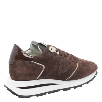 Philippe Model Paris Suede Sneakers With Lace-up Design In Brown