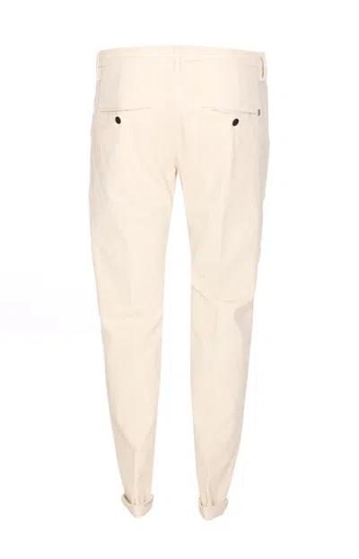Dondup Tailored Fit Off-white Corduroy Jeans With Button Fly In Neutral