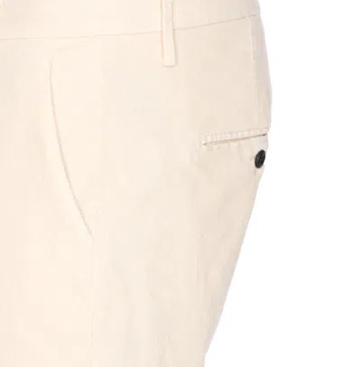 Dondup Tailored Fit Off-white Corduroy Jeans With Button Fly In Neutral