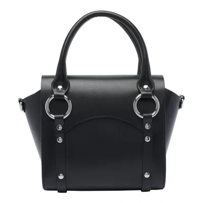 Vivienne Westwood Hardware Silver Structured Shape Top Handles In Black
