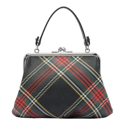 Vivienne Westwood Granny Frame Tartan Faux Leather Top Handle Bag In Multi