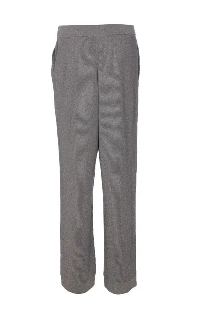 Brunello Cucinelli Ribbed Texture Elastic Waistband Shimmering Finish Trousers
