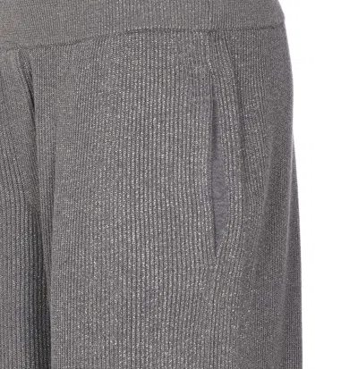 Brunello Cucinelli Ribbed Texture Elastic Waistband Shimmering Finish Trousers