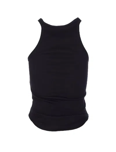 Courrèges Ribbed Tank With Metal Hardware And Piercing Detail