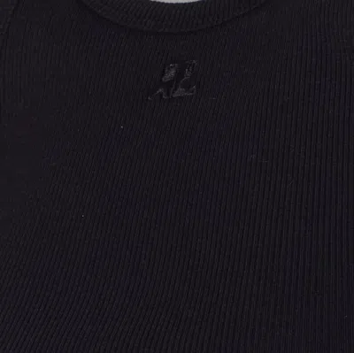 Courrèges Ribbed Tank With Metal Hardware And Piercing Detail