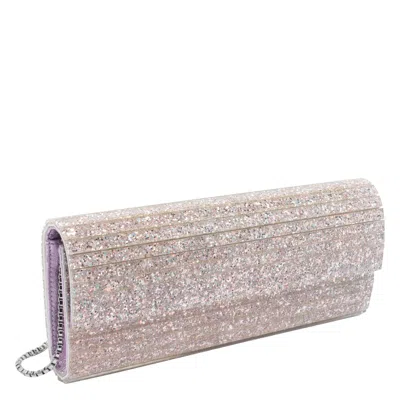 Jimmy Choo Glitter Rectangular Shoulder Bag With Removable Chain In Purple