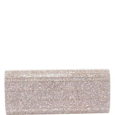 Jimmy Choo Glitter Rectangular Shoulder Bag With Removable Chain In Purple