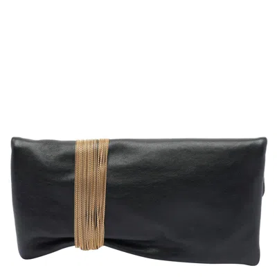 Jimmy Choo Clutch Zendra In Pelle Nera Donna In Black