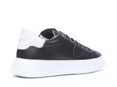 Philippe Model Temple Two-tone Leather Sneakers In Black
