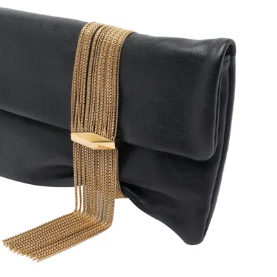 Jimmy Choo Clutch Zendra In Pelle Nera Donna In Black