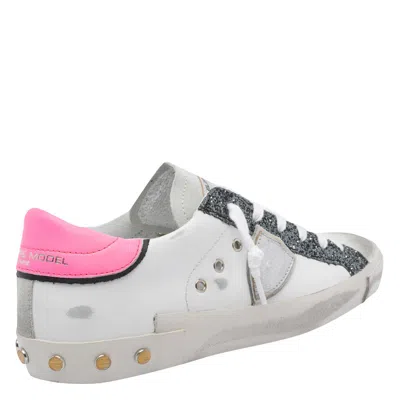 Philippe Model Shiny Low Top Sneakers With Studded Sole In Gray