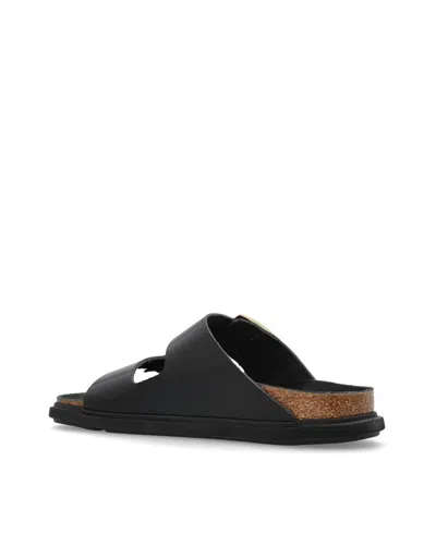 Birkenstock Arizona Droplet Buckle High Shine Black Slides In Black