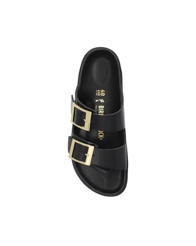 Birkenstock Arizona Droplet Buckle High Shine Black Slides In Black