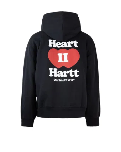 Carhartt Hooded Heart Ii Hartt Sweat Jacket In Black