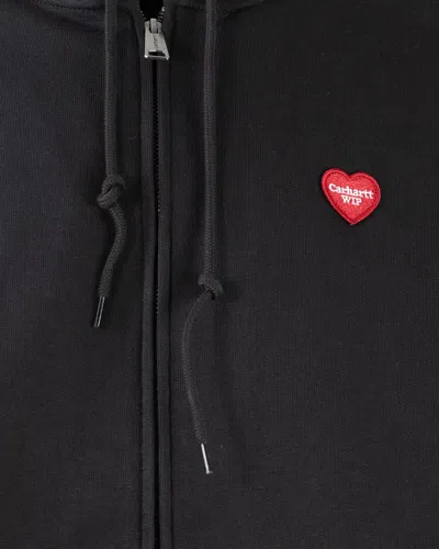 Carhartt Hooded Heart Ii Hartt Sweat Jacket In Black