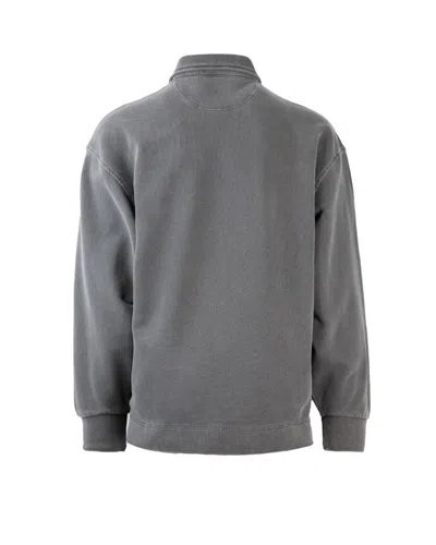 Carhartt Embroidered Script Sweatshirt Ribbed Cuffs In Gray