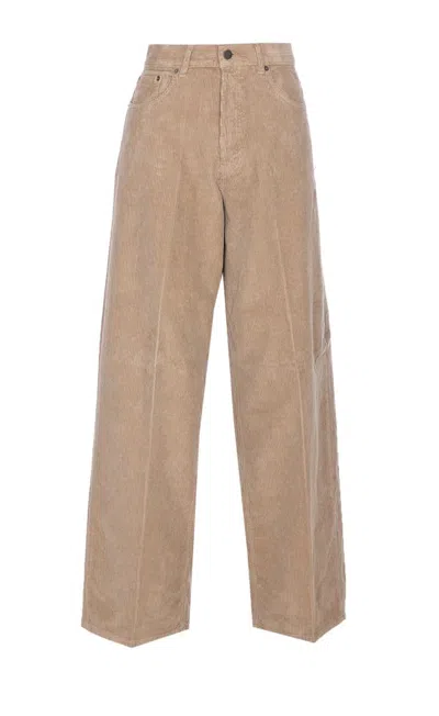 Haikure Corduroy Fabric Wide Fit Trousers In Multi