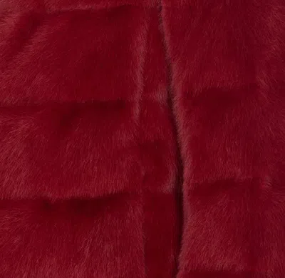 Herno Padded Jacket With Faux Fur Texture In Red
