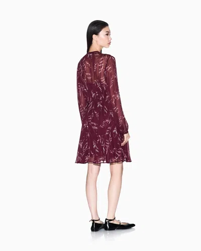 Armani Exchange Foliage Print Chiffon Midi Dress