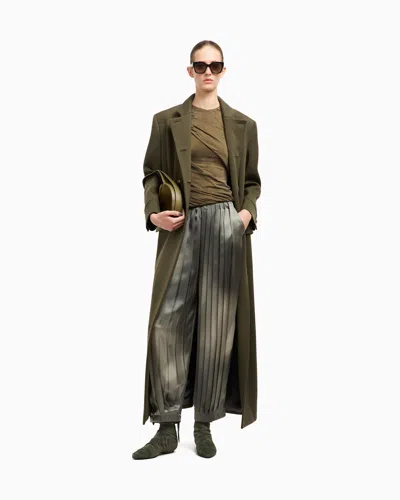 Giorgio Armani Cupro Jersey Top In Gold