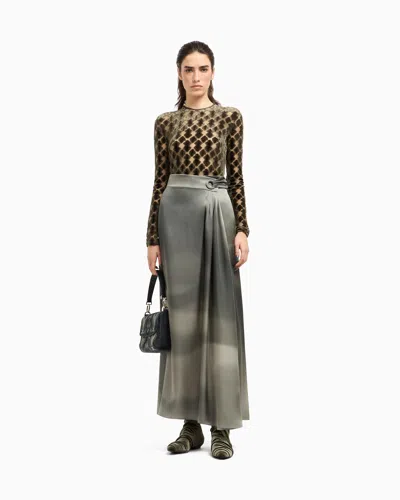 Giorgio Armani Geometric Jacquard Jersey Jumper In Black