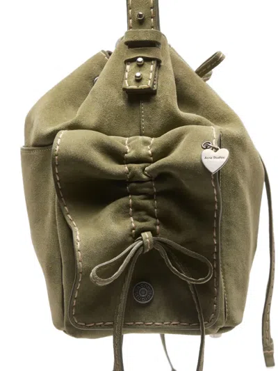 Acne Studios Multipocket Drawstring Suede Bucket Bag