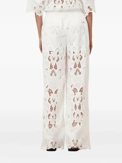 Allsaints Charli Embroidered Straight Fit Pants In Snow White
